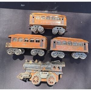 Rare 1920’s Lionel Prewar O Gauge Train Cars & American Flyer Engine Set